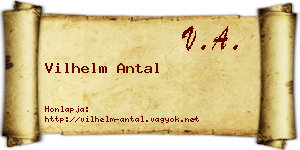 Vilhelm Antal névjegykártya